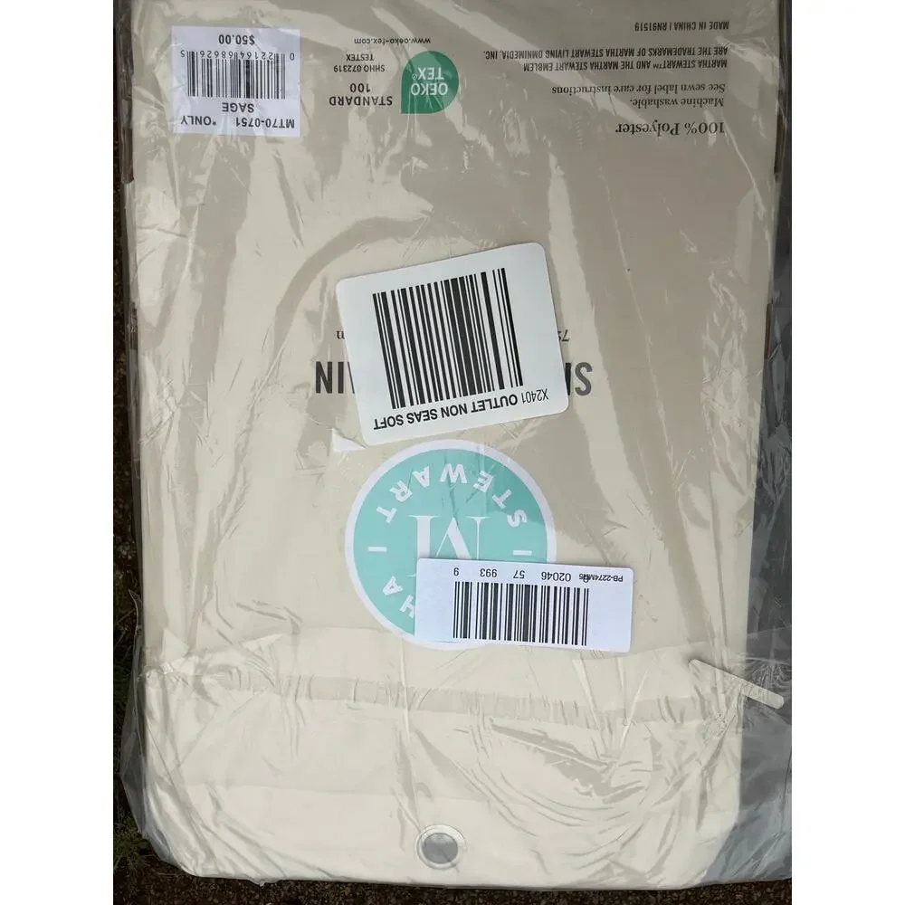 Martha Stewart Sage Green Shower Curtain 72x72 retail $50 PGL wholsale $10